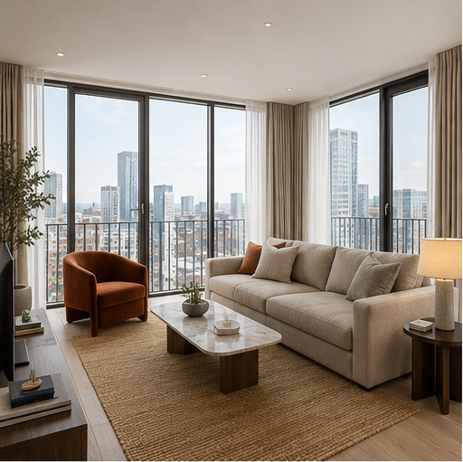 Spinningfields Riverside — tailored riverside living room